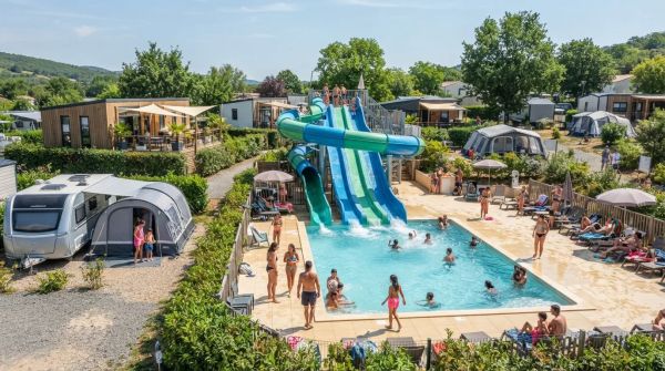 Venez profiter des toboggans aquatiques dans un camping parc aquatique du Tarn